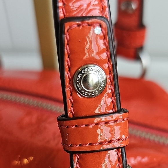 Coach Audrey Small Satchel handbag Orange - Picture 6 of 14